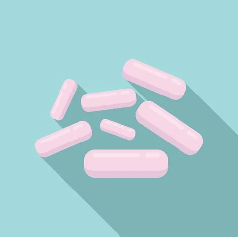 Streptococcus probiotic icon flat vector. Bacteria lactobacillus Illustrazione stock