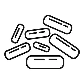 Streptococcus probiotic icon outline . Bacteria lactobacillus Stock Illustration