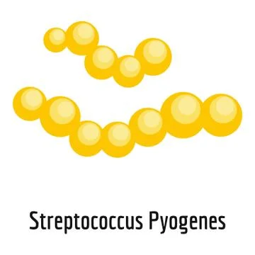 Streptococcus pyogenes icon, cartoon style. Stock Illustration