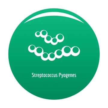 Streptococcus pyogenes icon green Stock Illustration