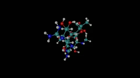 Streptomycin molecule with alpha channel Video stock 13912912