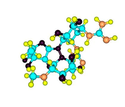 Streptomycin molecule isolated on white Stock Illustration