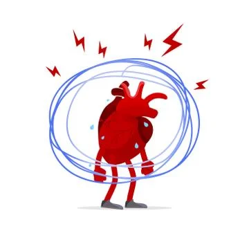 Stress and depression creative concept. Human heart organ Stock Illustration