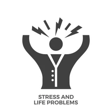 Stress and Life Problems Glyph Vector Icon. Stock Illustration