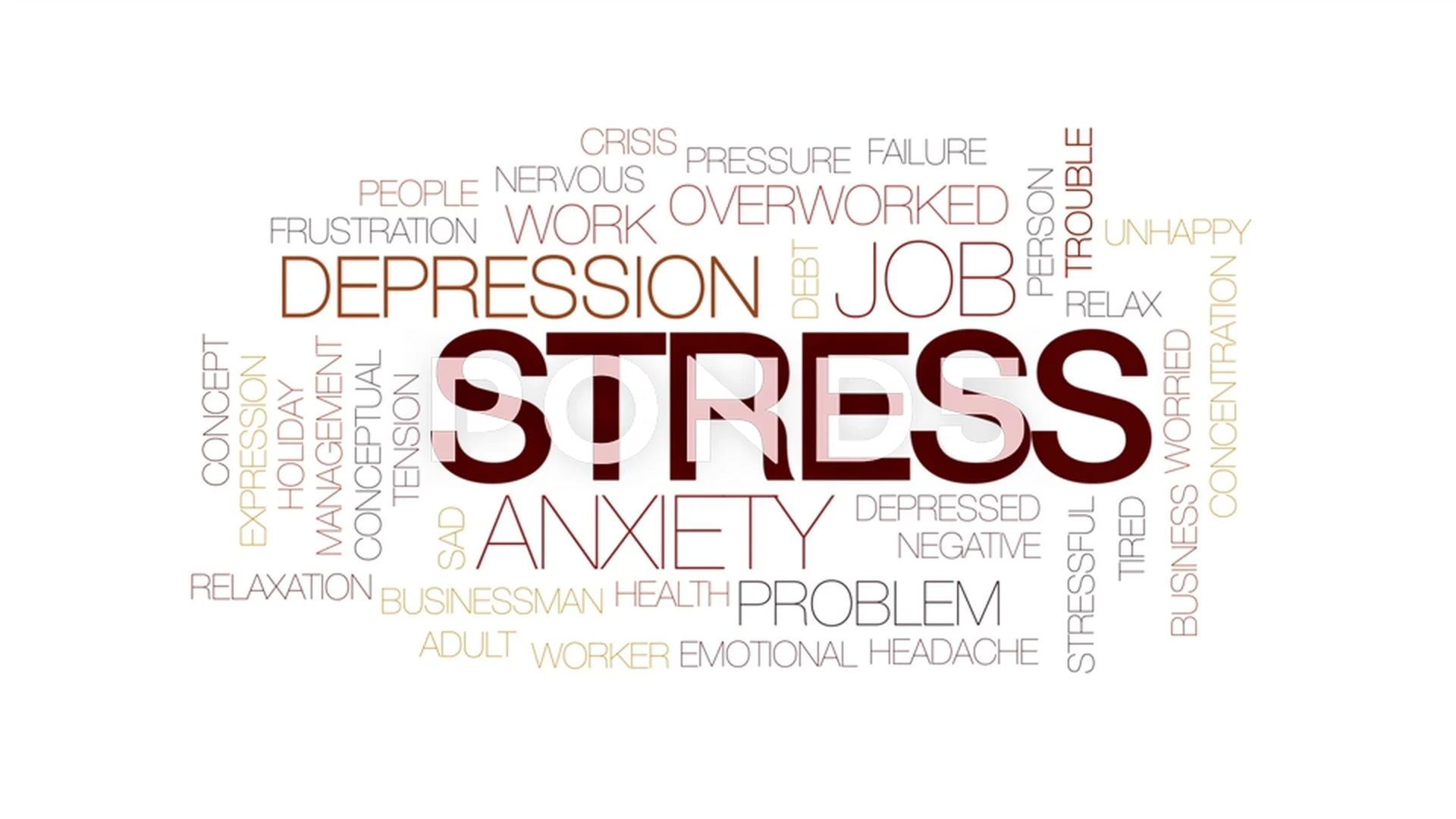 Stress animated word cloud, text design ... | Stock Video | Pond5