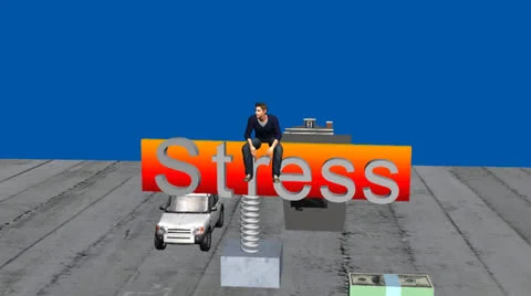 Stress Animation:  Man Bouncing on Financial Obligations Video stock 25219781