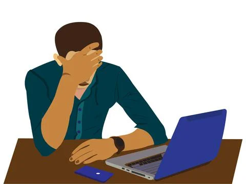 Stress Business Man Flat Vector Stock Illustration