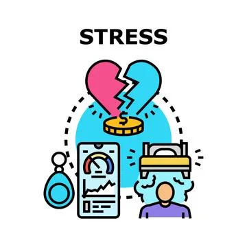 Stress causing financial problems and emotional breakdown Stock Illustration