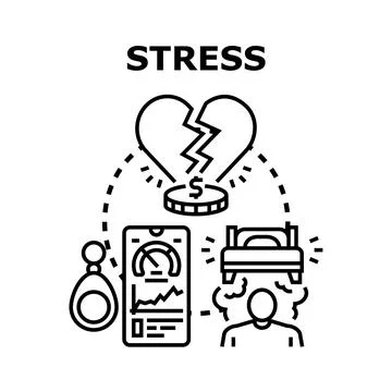 Stress causing financial problems and emotional breakdown Stock Illustration
