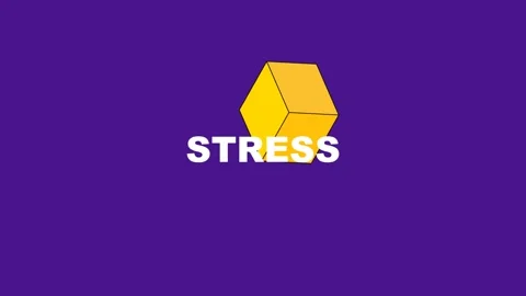 Stress Concept with Yellow Cube Icon. Stock Footage 337047223