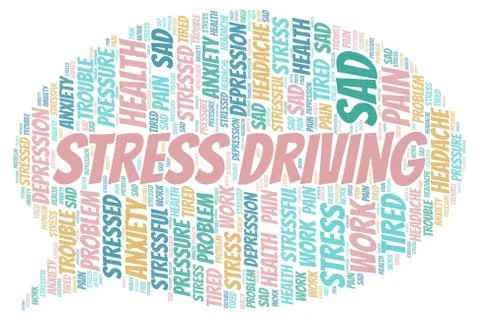 Stress Driving word cloud. Stock Illustration