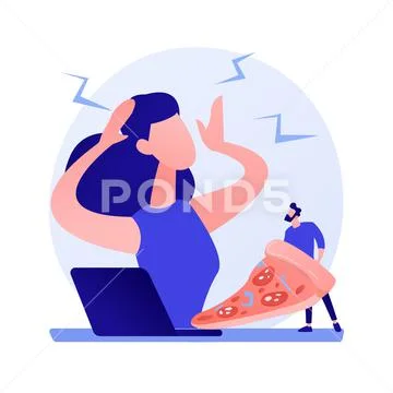 Stress eating vector concept metaphor Stock Illustration