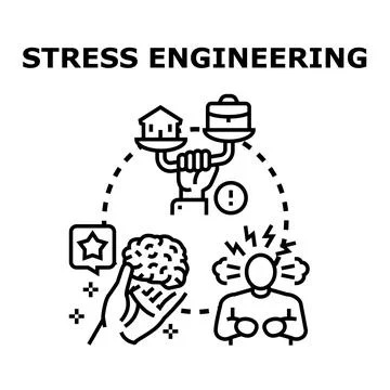 Stress engineering concept managing work life balance Stock Illustration