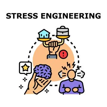 Stress engineering concept managing work life balance Stock Illustration