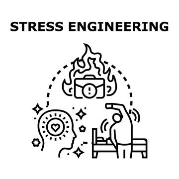 Stress engineering managing emotional burnout prevention morning routine Stock Illustration