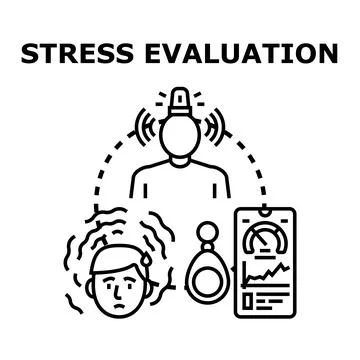 Stress evaluation process using wearable device and mobile app Stock Illustration