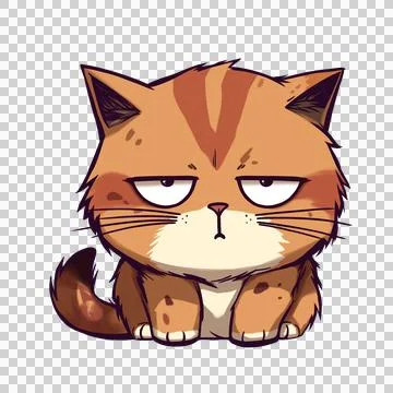 Stress expression cat face イラスト素材