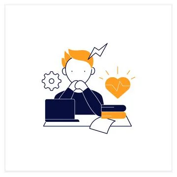 Stress flat icon Illustrazione stock