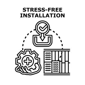 Stress free installation process providing easy setup 스톡 일러스트