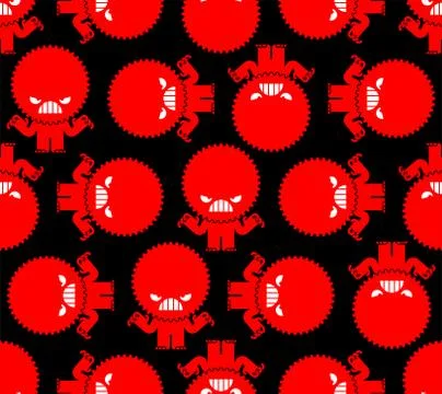 Stress Hatred face monster pattern seamless. stressful situations background. Stock Illustration