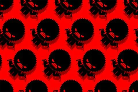 Stress Hatred face monster pattern seamless. stressful situations background. Stock Illustration