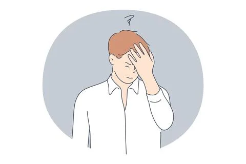 Stress, headache, overwork concept 库存插图