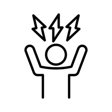 Stress icon linear logo mark in black and white Stock Illustration