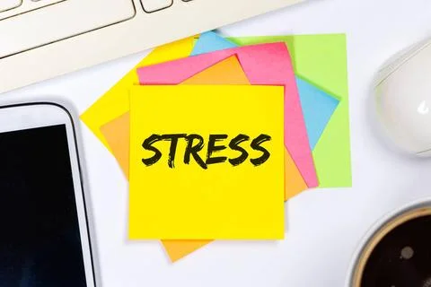  Stress im Job Burnout Entspannung Erschöpfung als Business Konzept auf Sc.. Stock Photos