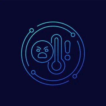 Stress level icon, linear design Stock Illustration