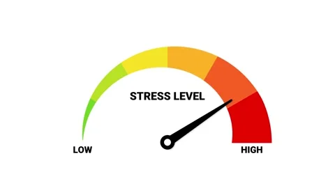 Stress Level Indicator Gauge Animation Low to High Risk Meter with Dynamic .. Stock Footage 318045675