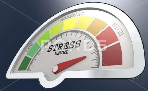 Stress level measuring scale with color indicator: Graphic #201477257