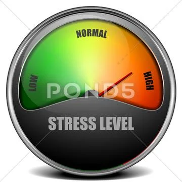 Stress Level Meter gauge Stock Illustration