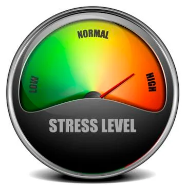 Stress Level Meter gauge Illustrazione stock