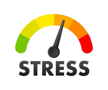 Stress Level Meter, measuring scale. Stress Level speedometer indicator. Stress Illustrazione stock