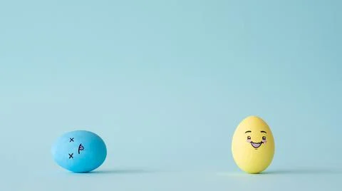 Stress management problem solution egg victory Stockfoto's