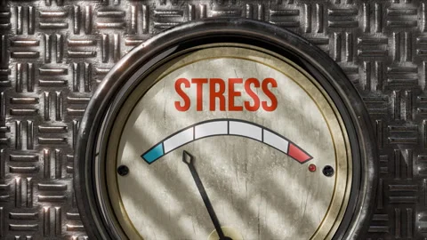 Stress Meter Indicator Showing Levels With Color Changes Based on Pressure Stock Footage 319680719