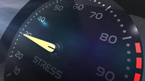 Stress meter or indicator conceptual animation Video stock 90217636