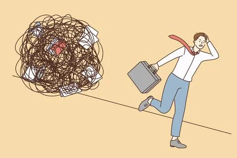 Stress, overload, burnout at work concept. Stock Illustration