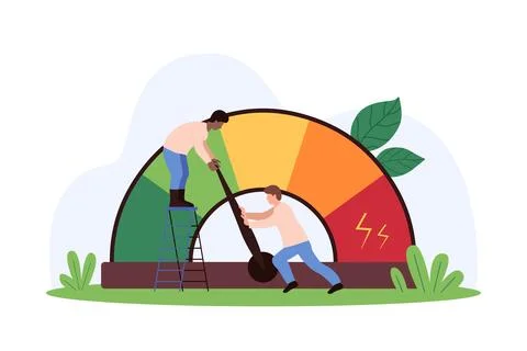 Stress overload, depression and anger problem control, tiny people reduce stress Stock Illustration