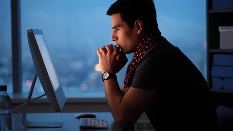 Stress from Overtime Work Stock Footage 85806248