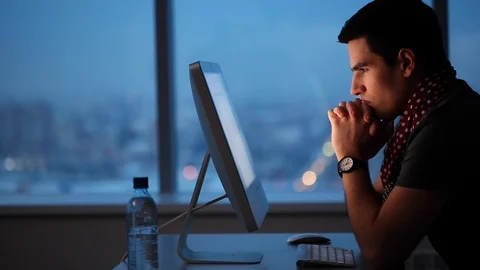 Stress from Overtime Work Stock Footage 85806580