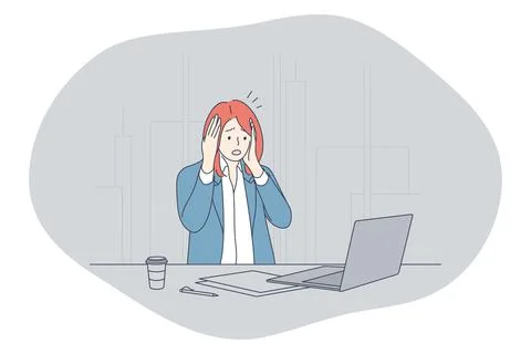 Stress, overwork, overload concept 库存插图