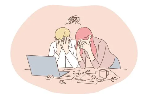 Stress, overwork, overload concept Illustrazione stock