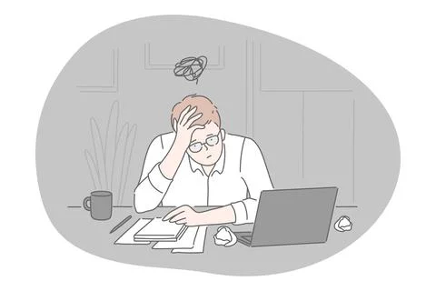 Stress, overwork, overload concept Illustrazione stock