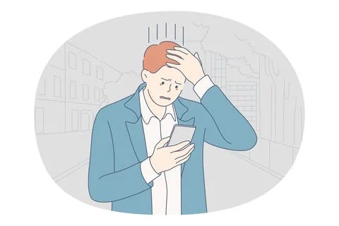 Stress, overwork, problems concept Illustrazione stock