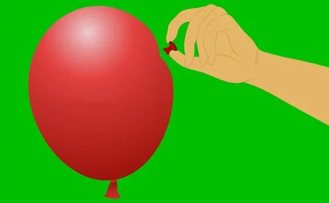 Stress, problem. Red balloon ready to explode. Poster. Copy space. Stock Photos