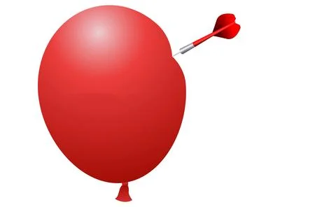 Stress, problem. Red balloon ready to explode. Poster. Copy space. Stock-Fotos