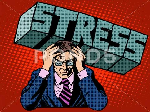 Stress problems severity businessman business concept Stock Illustration