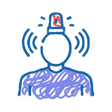 Stress psychological problems icon doodle illustration Stock Illustration