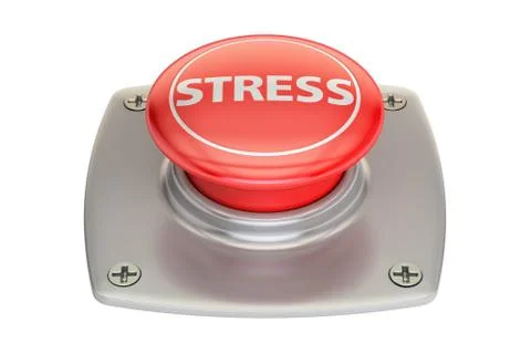 Stress Red Button, 3D rendering Stock Illustration